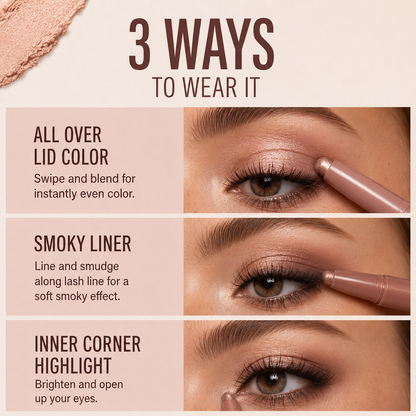 VELVAU GlideCream Eye Stick | Creamy Eyeshadow Stick for Effortless, Blendable Eye Looks