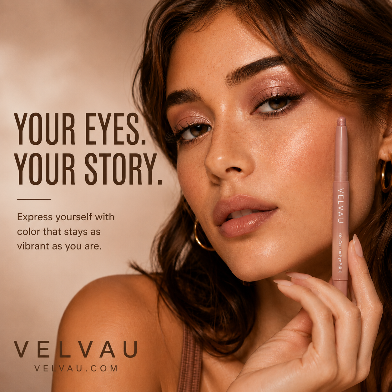 VELVAU GlideCream Eye Stick | Creamy Eyeshadow Stick for Effortless, Blendable Eye Looks